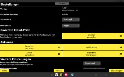 5. "Drucker verbinden" klicken und zu Tab "USB-/Bluetooth-Drucker" wechseln